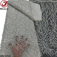 Perles lourdes main perles paillettes brillantes mariée mariage luxe broderie fleur perlée français dentelle tissu