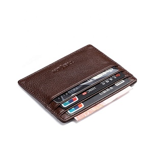 Portacarte multifunzione da uomo portafoglio sottile in pelle con logo personalizzato in rilievo - Product Image 2