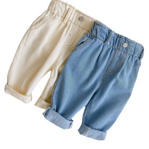 <span class=keywords><strong>Jean</strong></span> en coton délavé couleur unie pour enfants 0-3 ans, collection automne 2026, pantalon décontracté taille mi-haute pour bébés garçons, style coréen tendance - Product Image 5