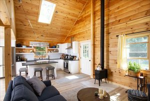 80 ㎡ Cabaña de troncos con cocina abierta Sala de estar Dormitorio privado <span class=keywords><strong>Loft</strong></span> de un dormitorio - Product Image 3