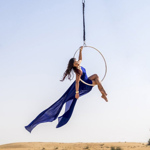 Aro aéreo <span class=keywords><strong>de</strong></span> acero inoxidable 1Tab 37 "95cm para <span class=keywords><strong>acrobacias</strong></span> Circus Aerial Lyra Hoop Set - Product Image 4