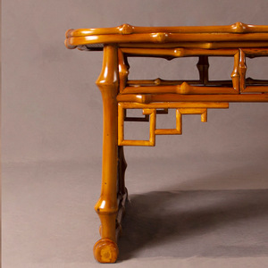 Chinese Style Bamboo Coffee Table With Storage Rattan Top For Living Room Home Use - Product Image 4