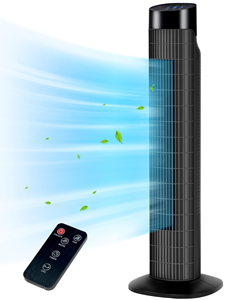Ventilateur sur pied oscillant à 12 vitesses, fonctionnant en courant continu - Product Image 1