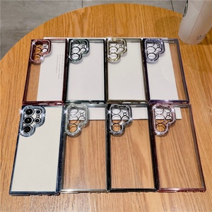 Transparent Camera <b>Lens</b> <b>Protector</b> Diamond Glitter Phone Case for SAMSUNG S25 S24Ultra S23 S22 Plus Soft TPU Case - Product Image 2