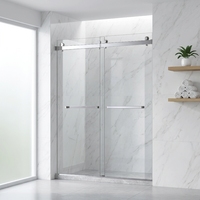 Cabine de douche en verre trempé moderne sans cadre coulissante sur mesure, directement de l'usine de Foshan