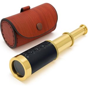 Télescope monoculaire en laiton à mise au point manuelle, lentille avec revêtement, étanche, jumelles portables pour le camping, les voyages et la pêche - Product Image 1