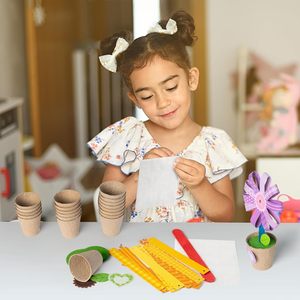 NEW 2025 Fun DIY Sunflower Art Activities for Kids DIY Spring Flower <strong>Paper</strong> Pot Craft <strong>Kits</strong> <strong>Make</strong> Your Colorful Flowers Gift Crafts - Product Image 3