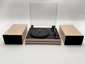 Tourne-disque pour <span class=keywords><strong>vinyle</strong></span> avec haut-parleurs externes, tourne-disque à courroie, double haut-parleurs stéréo, support vintage pour LP, 3 vitesses, <span class=keywords><strong>sans</strong></span> <span class=keywords><strong>fil</strong></span> - Product Image 4