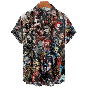 Camisas con Estampado de Anime, Verano 2025, Nueva Camisa para Hombre, Impresión 3D, Diseño de Terror, Ropa Hawaiana, Sublimación - Product Image 6
