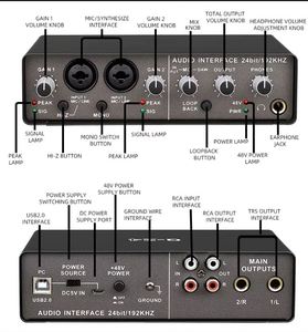 Professional Studio Record Monitors <b>Speaker</b> <b>Microphone</b> Headphones Sound Card Home Broadcast Recording Equipment Kit - Product Image 6