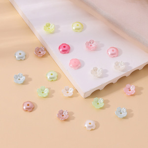 Abs Flower Beads Middle Size Diy Jewelry Accessories For Bracelet Making Wholesale - Product Image 3