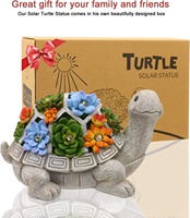 Lampe solaire d'extérieur, décoration de jardin, statue de tortue avec plantes succulentes, 7 lumières LED, statue d'animal pour pelouse, lumières décoratives de jardin