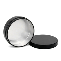 Barattoli Rotondi in Alluminio Nero da 100g all'Ingrosso, Contenitori Metallici per Cosmetici, Scatole Vuote Durevoli per Prodotti di Bellezza