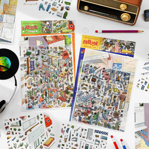 4 feuilles/paquet Autocollants <span class=keywords><strong>de</strong></span> création <span class=keywords><strong>de</strong></span> scène Mon petit coin <span class=keywords><strong>de</strong></span> maison Vol. 20 jouets créatifs <span class=keywords><strong>de</strong></span> collage pour journal intime, pour soulager le stress - Product Image 4