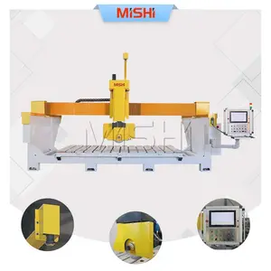 MISHI New Condition 5 Axis Quartz Granite Marble Block Stone Countertops Cnc Milling Cutting Bridge Saw Machine