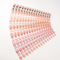 15 Tailles Nouveaux Ongles à Presser Semi-Finis Amande Givrés French Manucure Bandes Nude pour Sculpture d'Ongles Gel Pré-Appliqué