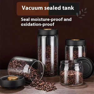 Barattolo di Conservazione per Alimenti dal Design Moderno - Contenitore in <span class=keywords><strong>Vetro</strong></span> <span class=keywords><strong>Sottovuoto</strong></span> Antiumidità per Chicchi di Caffè, Polvere di Caffè, Tè in Cucina - Product Image 2