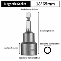 SANERPRO Embout de tournevis magnétique en acier 18*65mm, embout hexagonal 1/4'', OBM personnalisé, fabriqué en Chine