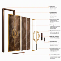 Porte d'entrée double de luxe avec moulures en relief pour villa
