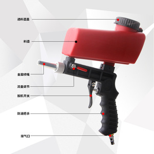 Pneumatic <b>Sandblasting</b> Gun Top Loading 21lbs Tank 6.5mm Nozzle Manual Operation Portable Power Tool Accessory - Product Image 1