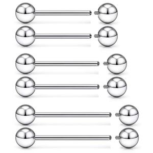 <span class=keywords><strong>Piercing</strong></span> d'oreille en titane ASTM F136, tendance, à filetage interne, avec boule, pour cartilage, pont d'oreille, tige droite, clou d'oreille, bijou unisexe, cadeau - Product Image 1