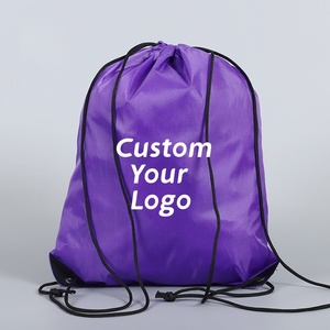 Trọng lượng nhẹ có thể gập lại dây kéo túi sinh thái thân thiện tùy chỉnh in ấn Ba lô phòng tập thể dục trường ngoài trời Nylon Ba lô - Product Image 5