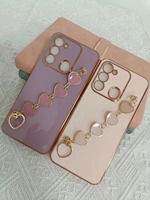 Coque de téléphone de placage de luxe 6D TPU pour iPhone pour OPPO pour SAMSUNG couverture arrière avec bracelet d'amour