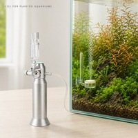 Kit de régulateur de CO2 miniature pour aquarium planté, ensemble CO2 95g avec compteur de bulles et diffuseur en verre, cartouche jetable UNF5/8
