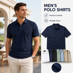 Polos para Hombre, Corte Clásico, Piqué, Manga Corta, Color Sólido, Casual, Golf, Negocios, Transpirable, Logotipo Personalizado, Marca Privada - Product Image 1
