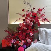 Fleurs artificielles en soie pour mariage chinois, remise de diplôme, Nouvel An, Fête des Mères, Fête des Pères, arrangement floral extérieur, rose, lys