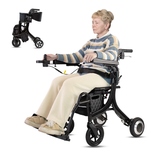 2024 בסגנון חדש למבוגרים כיסא העברה נייד מתגלגל מתקפל חשמלי הליכון עם מושב - Product Image 2