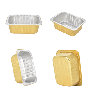 60oz 1800ml Rectángulo Contenedor de papel de aluminio Pan Smoothwall Sacar Contenedores Bandejas de papel de aluminio con tapa - Product Image 2