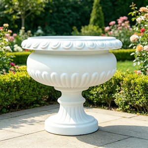 Fioriera in Marmo Rosso Tramonto con Rilievo Angelo Intagliato a Mano, Urna per Fiori in Pietra per <span class=keywords><strong>Giardino</strong></span> di Villa Europea, Classica Urna in Pietra Supportata <span class=keywords><strong>da</strong></span> Cherubini - Product Image 2