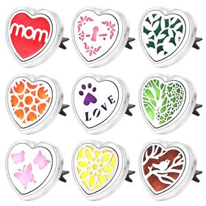 Diffuseur d'arômes en forme de locket couleur or rose, diffuseur d'huiles essentielles, locket parfumé pour voiture, clip de ventilation - Product Image 6