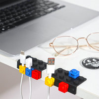 Attaches-câbles colorés en TPR, supports de câbles pour chargeurs de téléphone, organisateurs de câbles autocollants pour bureau et usage domestique