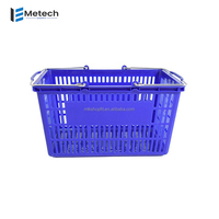 Panier de courses populaire pour supermarché avec poignée en plastique pour l'utilisation en épicerie