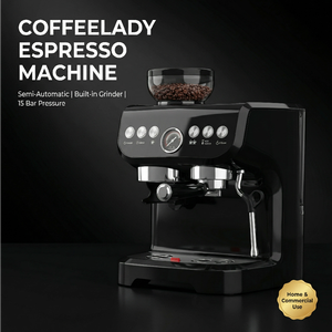 Machine à expresso commerciale avec moulin intégré, machine à café semi-automatique 16-20 bars, style italien, pour la maison, l'hôtel, le bureau, le café - Product Image 2