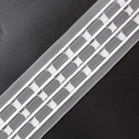 Ruban de plissage transparent de 8 cm de haute qualité avec œillets pour la confection de rideaux, vente en gros