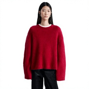 Sweat-shirt en mohair pour femme, pull personnalisé de luxe, col rond, doux, chaud, tricoté, décontracté, streetwear, mode hiver - Product Image 1