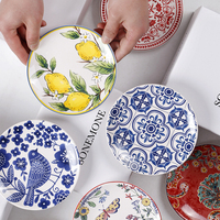 Assiettes individuelles en céramique écologiques de style nordique, diamètre 15,5 cm, motif personnalisé, coffret cadeau de 6 pièces, mariage festif
