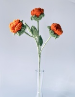 Bouquet de fleurs artificielles en coton au crochet, décoration d'intérieur réaliste, tulipes et roses douces faites à la main, Saint-Valentin, remise de diplôme, Pâques