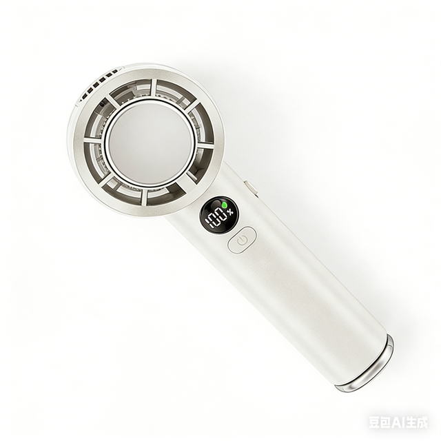 Mini Bladeless Handheld Fan 4000mAh Battery-Powered Portable Lightweight Plastic Personal Fan Brushless Motor Digital Display
