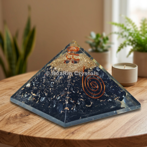 Pirámide Espiral Tallada en Ágata Negra con Diseño Flor de la Vida para Decoración del Hogar con Enfoque Budista y Feng Shui - Product Image 2