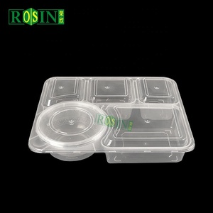 5 Ngăn Microwavable Dùng Một Lần Takeaway Thực Phẩm Hộp Ăn Trưa Nhựa Thực Phẩm Bữa Ăn Prep <span class=keywords><strong>Container</strong></span> Với Nắp - Product Image 4