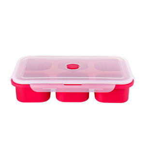 Silicone Freezer Trays Extra Large Soup Ice <strong>Cube</strong> Tray Food Freezing Molds <strong>4</strong> Giant <strong>Storage</strong> for Food Meal Sauce with Lid - Product Image 5