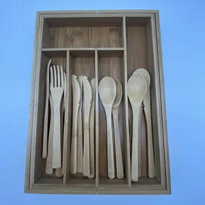 Kunden spezifische Küche Holz Teiler Schublade Utensil Lagerung Besteck Tablett Draw Organizer