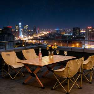 Ensemble de table et de chaises pliantes portables pour l'extérieur - Camping, pique-nique, voyage en voiture, repas de groupe, balcon, loisirs, usage domestique - Product Image 3