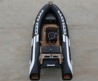 16ft 4.8m Deep-V PVC Semi Rigide En Fibre De Verre Coque Gonflable RIB Sport Yacht 4 Personnes Pêche Loisirs Vitesse Bateaux À Rames Moteur