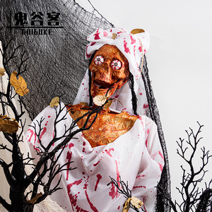 Halloween cabeza esqueleto simulación humano plástico esqueleto fantasma casa habitación secreta Prop <span class=keywords><strong>cadáver</strong></span> seco <span class=keywords><strong>novia</strong></span> esqueleto Decoración - Product Image 5