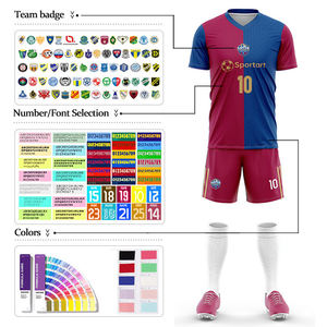 OEM Schnelltrocknende Fußballtrikots mit individuellem Logo-Druck, direkt ab Werk, individueller Sublimationsdruck mit Namen, Thailand-Verwendung für Training - Product Image 5